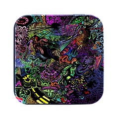 Trippy Dark Psychedelic Square Metal Box (black) by Sarkoni