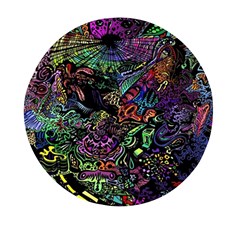 Trippy Dark Psychedelic Mini Round Pill Box by Sarkoni