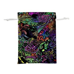 Trippy Dark Psychedelic Lightweight Drawstring Pouch (s) by Sarkoni