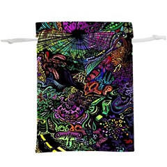 Trippy Dark Psychedelic Lightweight Drawstring Pouch (xl) by Sarkoni