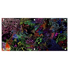 Trippy Dark Psychedelic Banner And Sign 4  X 2  by Sarkoni