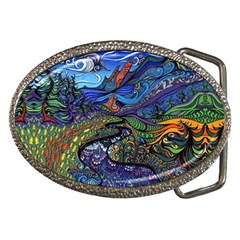 Psychedelic Landscape Belt Buckles