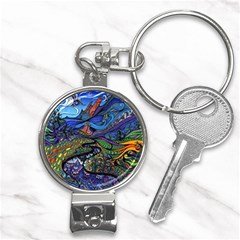 Psychedelic Landscape Nail Clippers Key Chain by Sarkoni