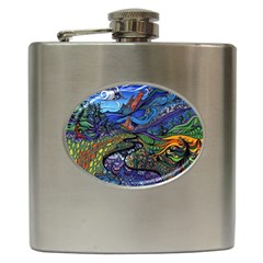 Psychedelic Landscape Hip Flask (6 Oz) by Sarkoni