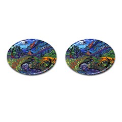 Psychedelic Landscape Cufflinks (Oval)