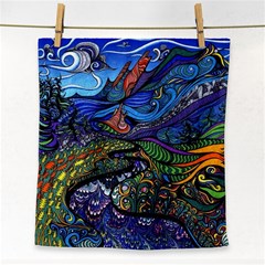 Psychedelic Landscape Face Towel by Sarkoni