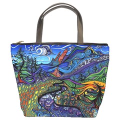 Psychedelic Landscape Bucket Bag