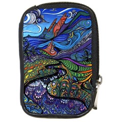 Psychedelic Landscape Compact Camera Leather Case