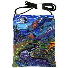 Psychedelic Landscape Shoulder Sling Bag