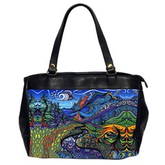 Psychedelic Landscape Oversize Office Handbag (2 Sides)