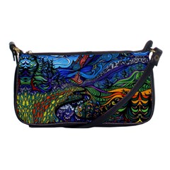 Psychedelic Landscape Shoulder Clutch Bag