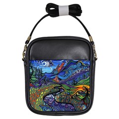 Psychedelic Landscape Girls Sling Bag