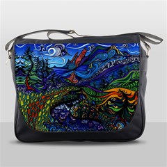 Psychedelic Landscape Messenger Bag