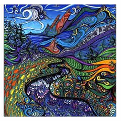 Psychedelic Landscape Square Satin Scarf (36  x 36 )