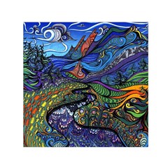 Psychedelic Landscape Square Satin Scarf (30  x 30 )