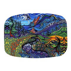 Psychedelic Landscape Mini Square Pill Box