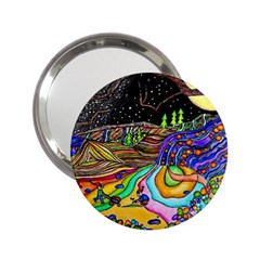 Nature Moon Psychedelic Painting 2 25  Handbag Mirrors by Sarkoni