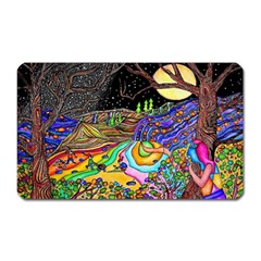 Nature Moon Psychedelic Painting Magnet (rectangular) by Sarkoni