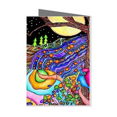 Nature Moon Psychedelic Painting Mini Greeting Cards (pkg Of 8) by Sarkoni