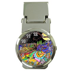 Nature Moon Psychedelic Painting Money Clip Watches by Sarkoni