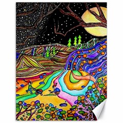 Nature Moon Psychedelic Painting Canvas 18  X 24  by Sarkoni