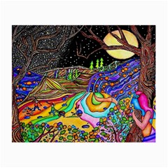 Nature Moon Psychedelic Painting Small Glasses Cloth (2 Sides) by Sarkoni