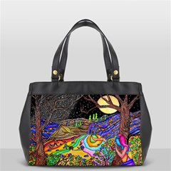 Nature Moon Psychedelic Painting Oversize Office Handbag by Sarkoni