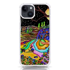 Nature Moon Psychedelic Painting Iphone 14 Tpu Uv Print Case by Sarkoni