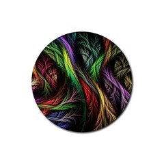 Abstract Psychedelic Rubber Coaster (round) by Sarkoni