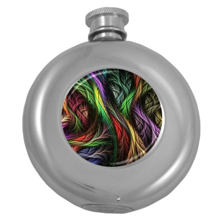 Abstract Psychedelic Round Hip Flask (5 oz)