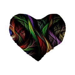 Abstract Psychedelic Standard 16  Premium Flano Heart Shape Cushions by Sarkoni