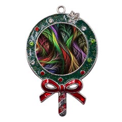 Abstract Psychedelic Metal X mas Lollipop With Crystal Ornament by Sarkoni