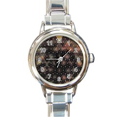 Abstract Psychedelic Geometry Andy Gilmore Sacred Round Italian Charm Watch by Sarkoni