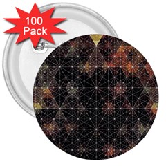 Abstract Psychedelic Geometry Andy Gilmore Sacred 3  Buttons (100 Pack)  by Sarkoni