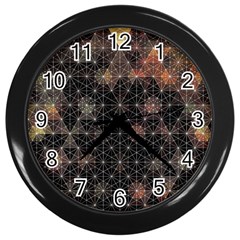 Abstract Psychedelic Geometry Andy Gilmore Sacred Wall Clock (black) by Sarkoni