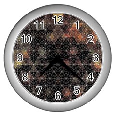 Abstract Psychedelic Geometry Andy Gilmore Sacred Wall Clock (silver) by Sarkoni