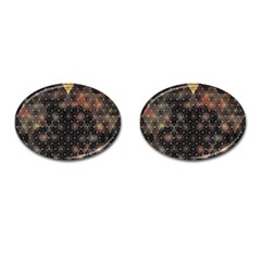 Abstract Psychedelic Geometry Andy Gilmore Sacred Cufflinks (oval) by Sarkoni