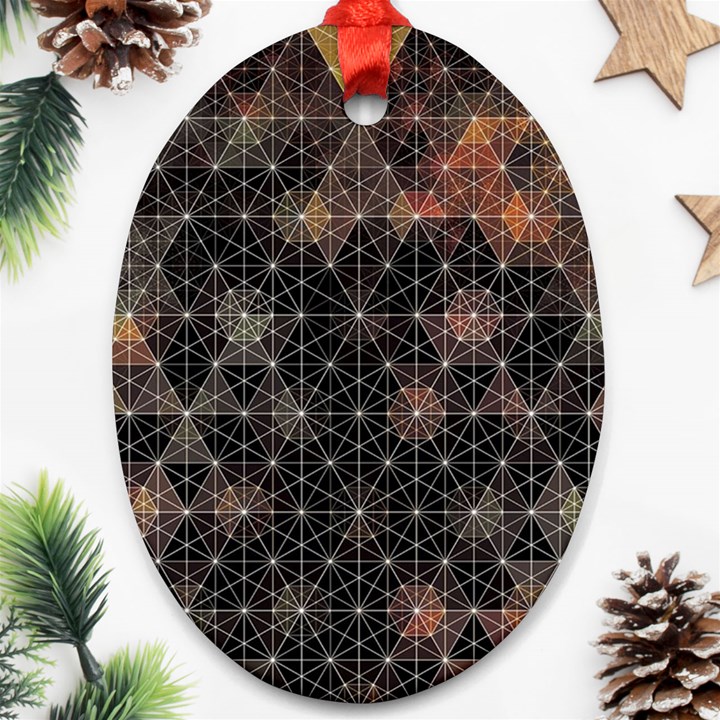 Abstract Psychedelic Geometry Andy Gilmore Sacred Oval Ornament (Two Sides)