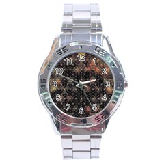 Abstract Psychedelic Geometry Andy Gilmore Sacred Stainless Steel Analogue Watch by Sarkoni