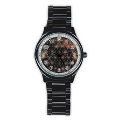 Abstract Psychedelic Geometry Andy Gilmore Sacred Stainless Steel Round Watch by Sarkoni