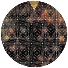 Abstract Psychedelic Geometry Andy Gilmore Sacred Wooden Puzzle Round by Sarkoni