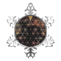 Abstract Psychedelic Geometry Andy Gilmore Sacred Metal Small Snowflake Ornament by Sarkoni