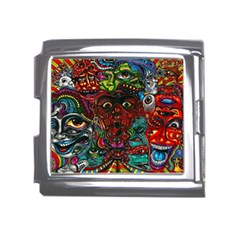 Somewhere Near Oblivion Nightmares Acid Colors Psychedelic Mega Link Italian Charm (18mm) by Sarkoni