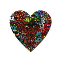 Somewhere Near Oblivion Nightmares Acid Colors Psychedelic Heart Magnet by Sarkoni