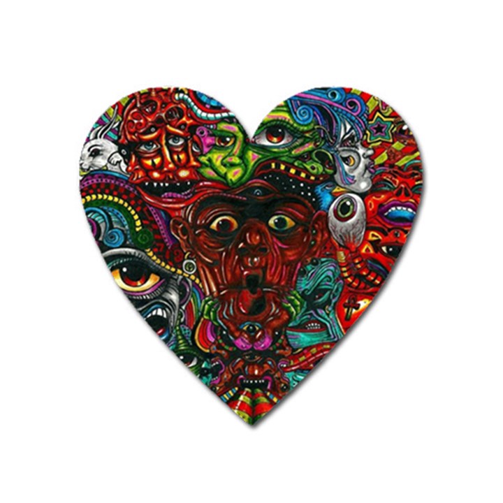 Somewhere Near Oblivion Nightmares Acid Colors Psychedelic Heart Magnet