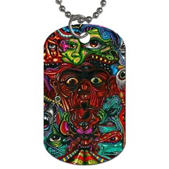 Somewhere Near Oblivion Nightmares Acid Colors Psychedelic Dog Tag (two Sides) by Sarkoni