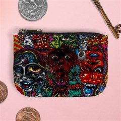 Somewhere Near Oblivion Nightmares Acid Colors Psychedelic Mini Coin Purse by Sarkoni