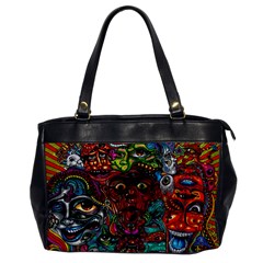 Somewhere Near Oblivion Nightmares Acid Colors Psychedelic Oversize Office Handbag by Sarkoni