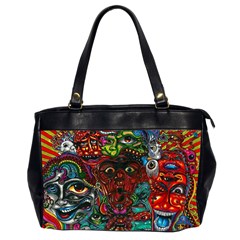 Somewhere Near Oblivion Nightmares Acid Colors Psychedelic Oversize Office Handbag (2 Sides) by Sarkoni