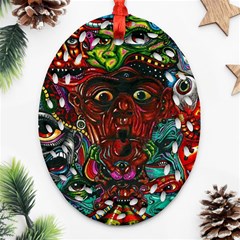 Somewhere Near Oblivion Nightmares Acid Colors Psychedelic Oval Filigree Ornament (two Sides) by Sarkoni